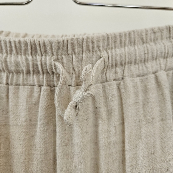 Ninexis Skirt 3X Plus Size Tiered Midi Green Cream Cotton & Linen Pockets NWT - Picture 6 of 12